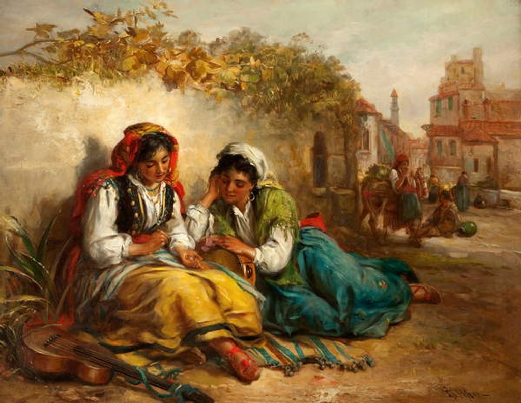 Detail of The Gypsies by Thomas Kent Pelham