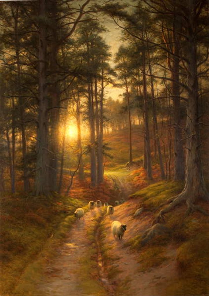 Detail of The Sun Fast Sinks in the West by Joseph Farquharson