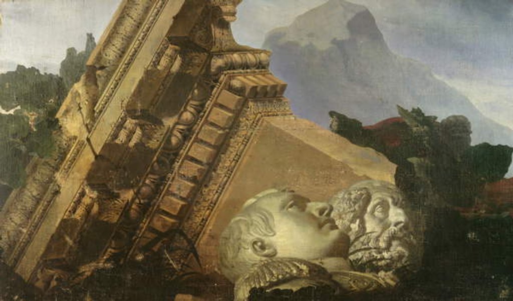 Detail of Time Showing the Destruction it Brings, study for ceiling in the Louvre by Jean Baptiste Mauzaisse