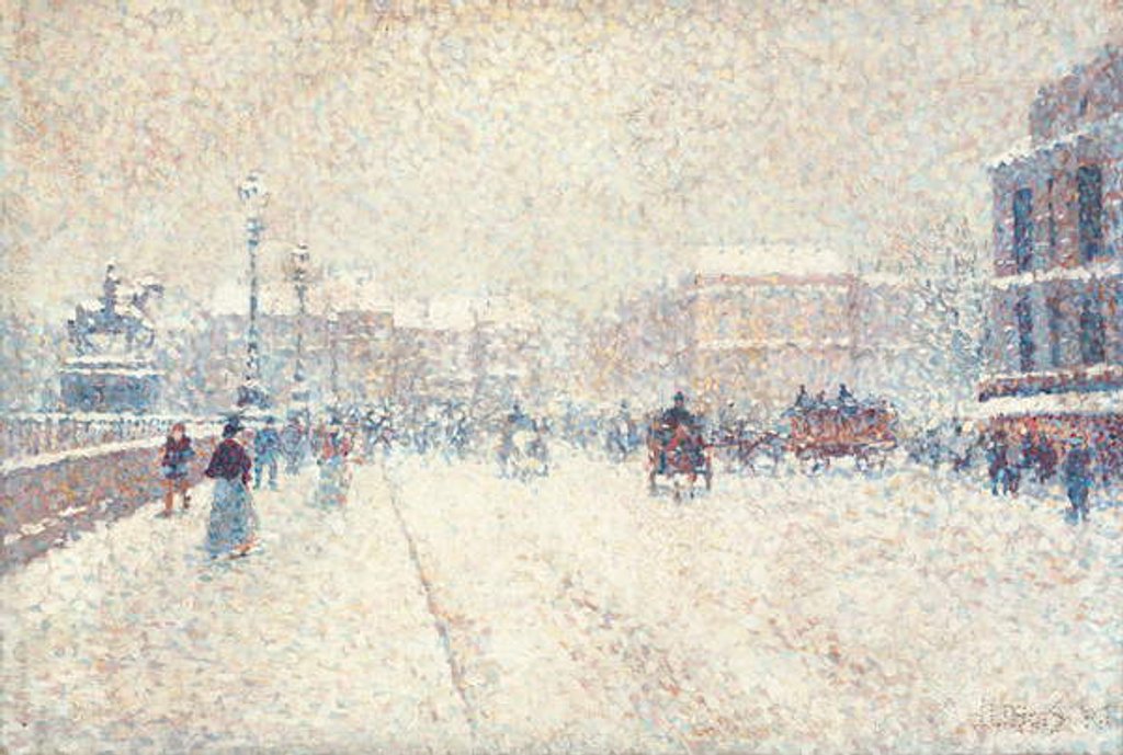 Detail of Le Pont-Neuf sous la neige by Albert Dubois-Pillet