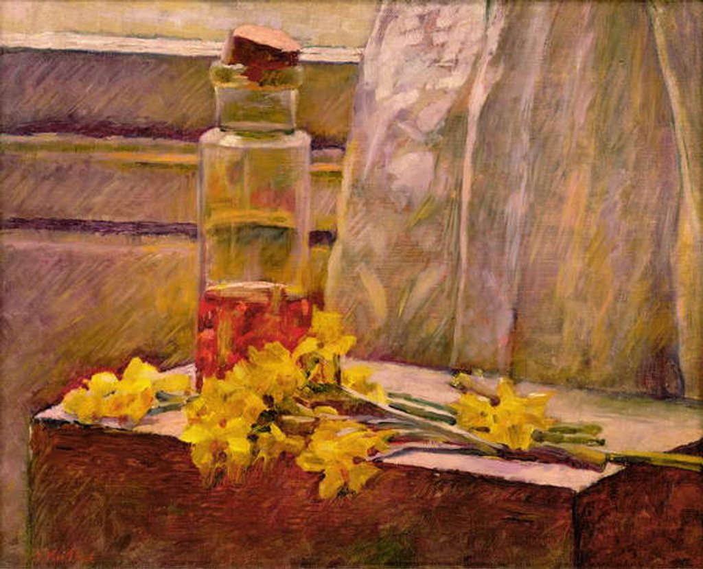 Detail of Still life of flowers with a jar on a table by Edouard Vuillard