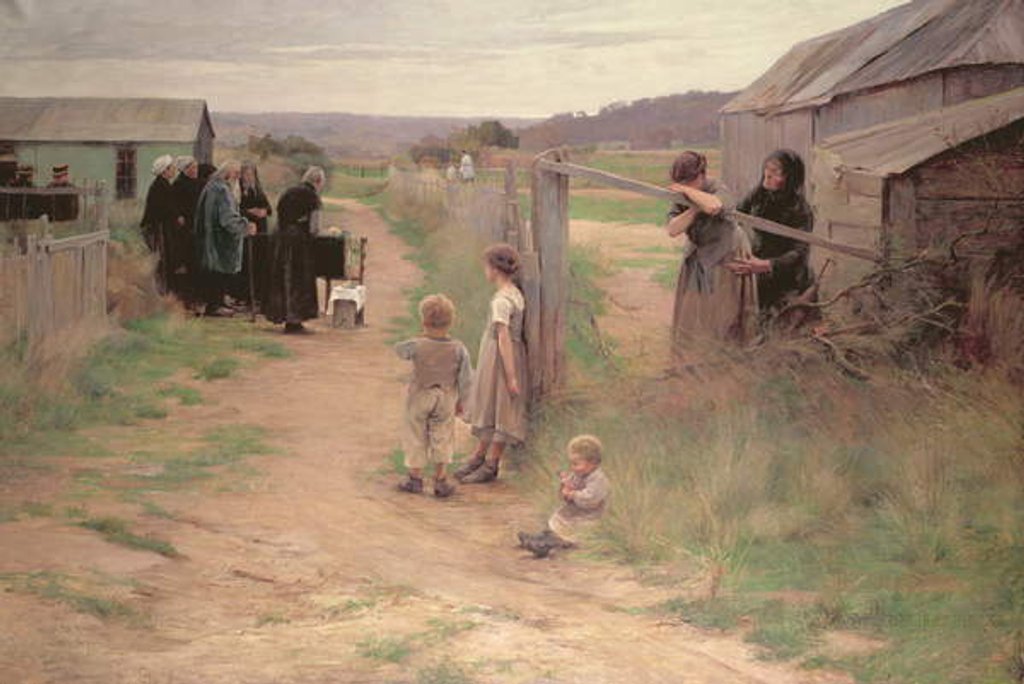 Detail of Funeral in Bresse, 1886 by Henri Alphonse Louis Laurent-Desrousseaux