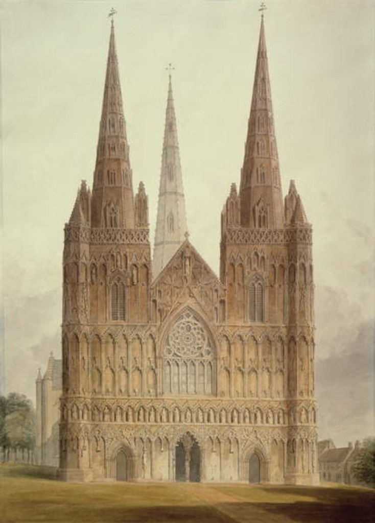 Detail of Lichfield Cathedral by School English