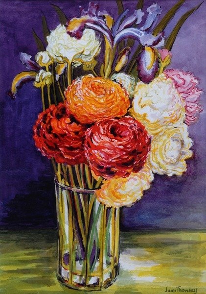 Detail of Ranunculus in a Glass, 2000 by Joan Thewsey