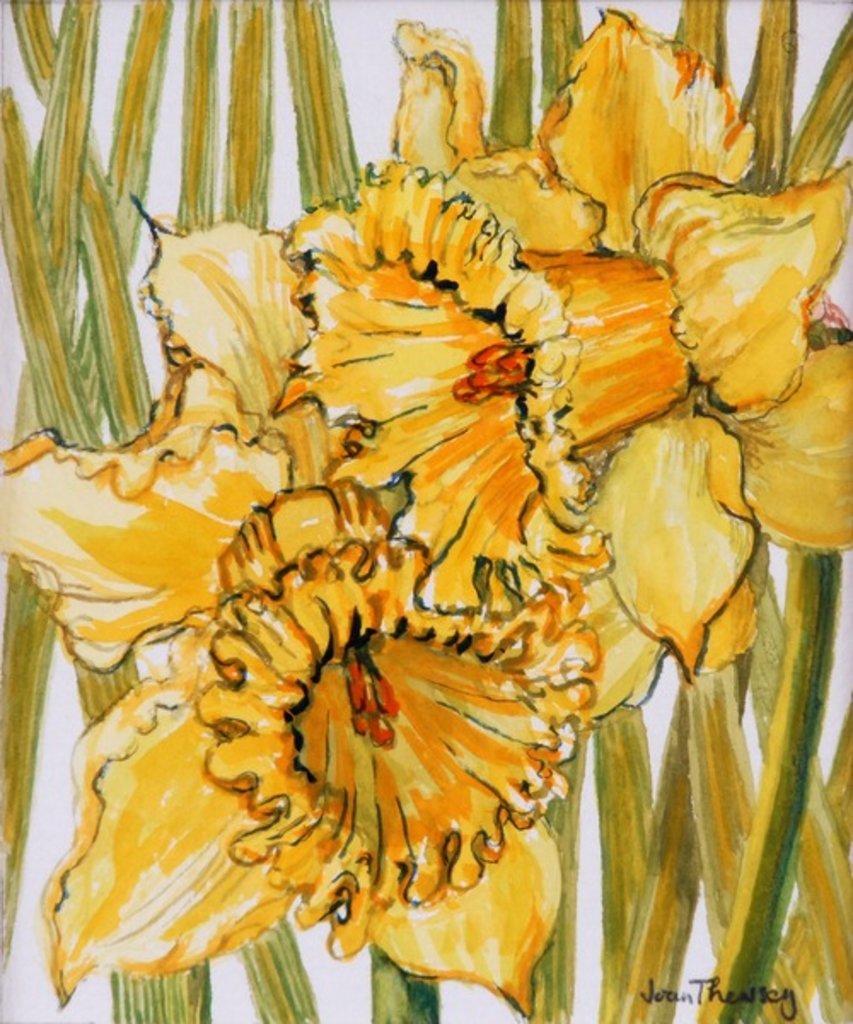 Detail of Two Daffodils, 2001 by Joan Thewsey