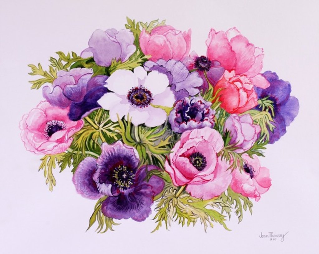 Detail of Anemones, 2001 by Joan Thewsey