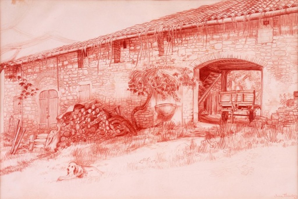 Detail of Farmhouse, Provence, 2000 by Joan Thewsey