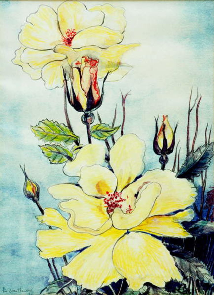 Detail of Yellow Rose in a Suffolk Breeze, 2005 by Joan Thewsey