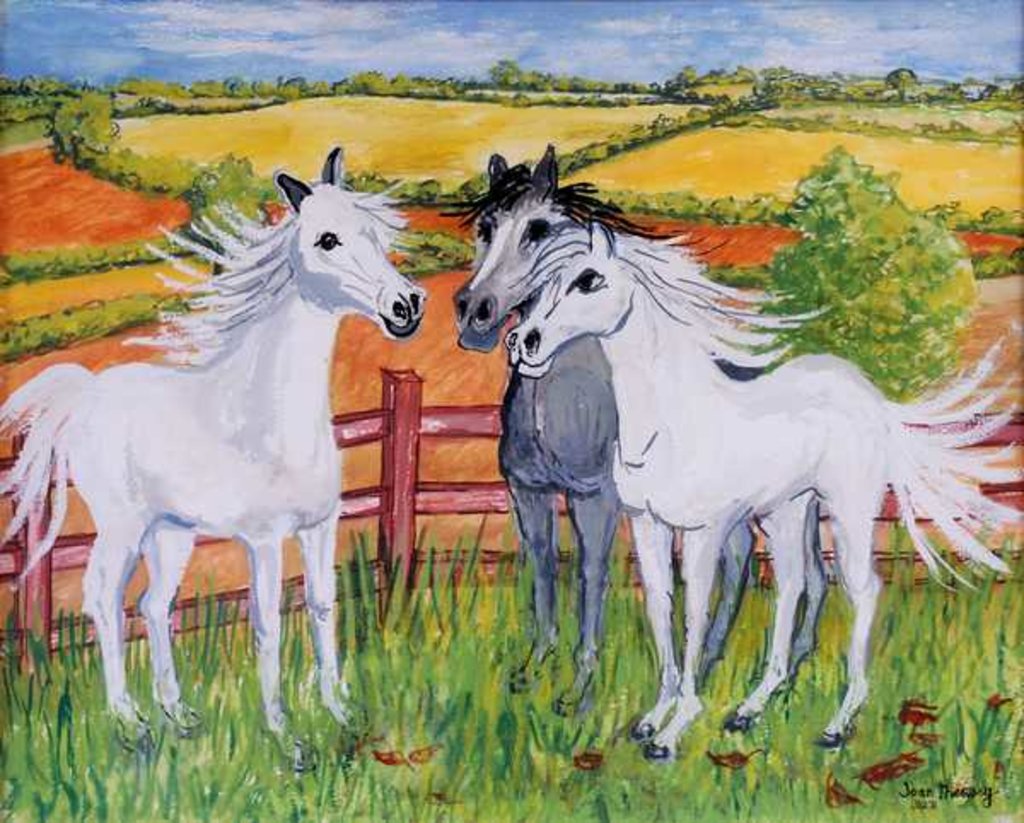 Detail of Three Frisky Horses, 2002 by Joan Thewsey