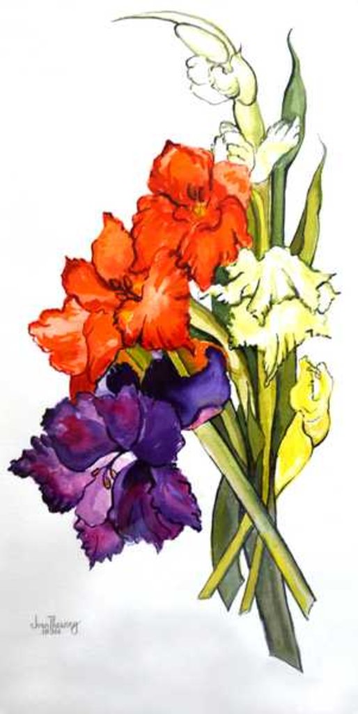 Detail of Gladioli, 2011 by Joan Thewsey