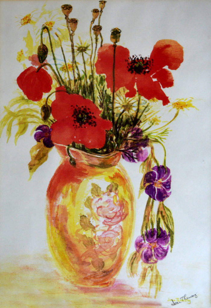 Detail of Poppies in a Vase, 2000 by Joan Thewsey