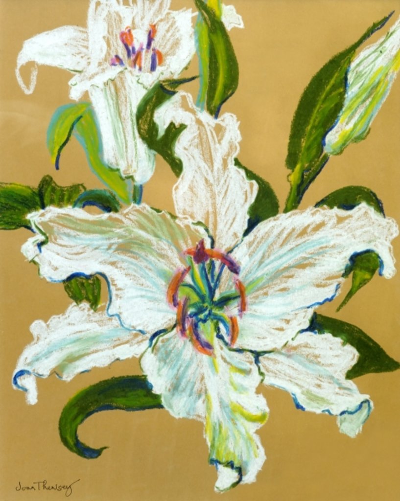 Detail of The white lilies by Joan Thewsey