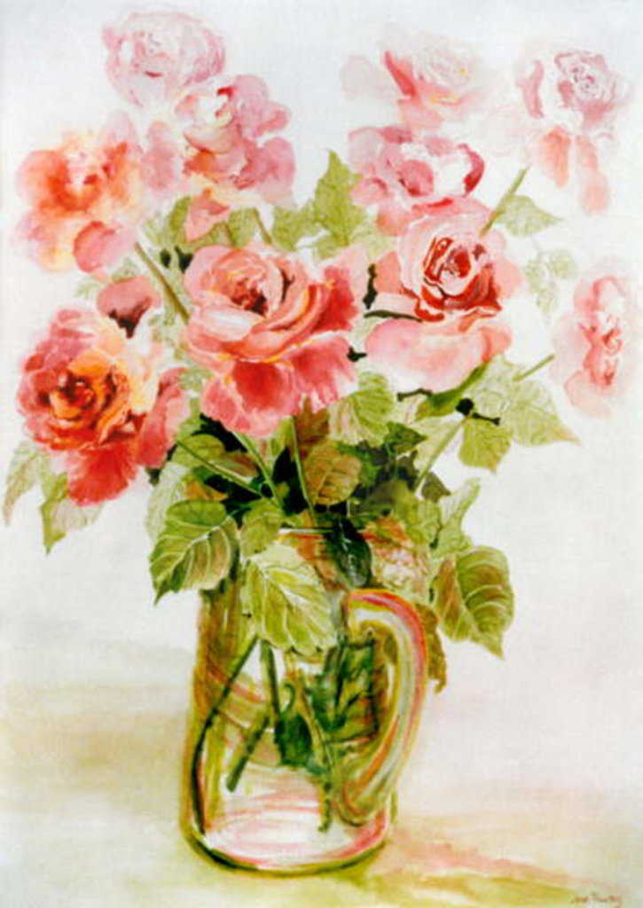 Detail of Pink Roses by Joan Thewsey