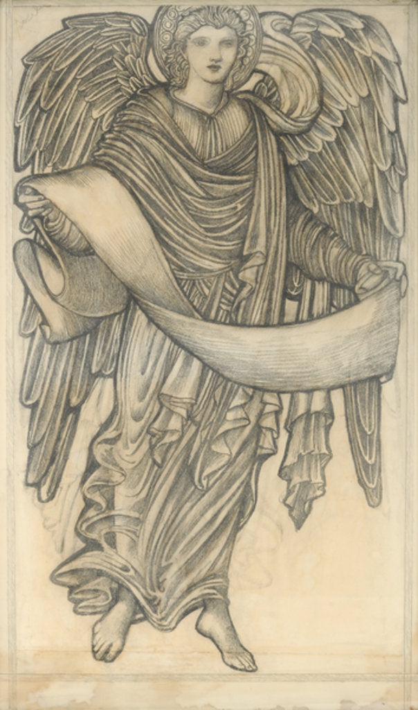 Detail of Angel with Scroll - figure number eight, 1880 by Edward Coley Burne-Jones