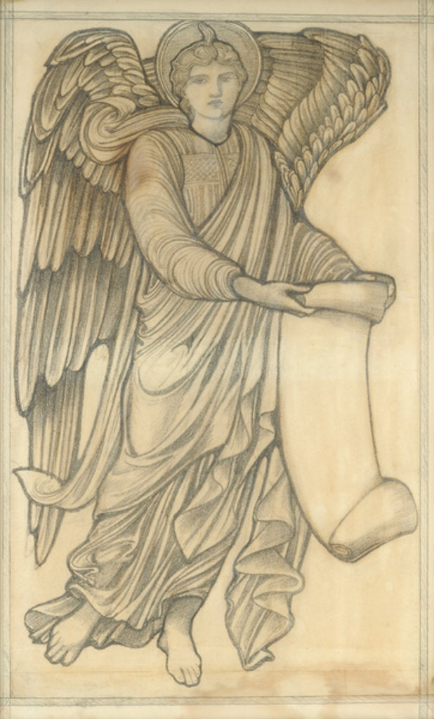 Detail of Angel with Scroll - figure number six, 1880 by Edward Coley Burne-Jones