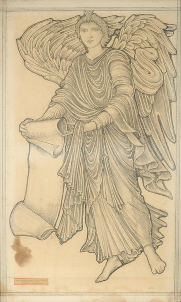 Detail of Angel with Scroll - figure number ten, 1880 by Edward Coley Burne-Jones