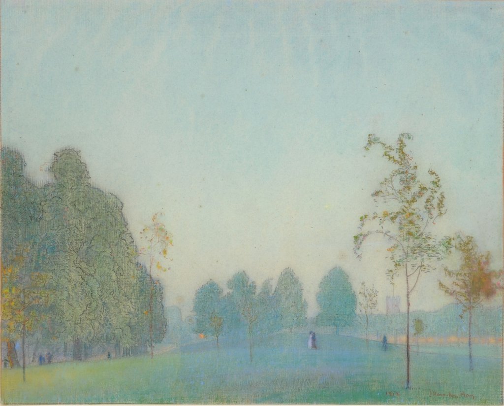 Detail of Park Scene and Tower, 1912 by James Hamilton Hay