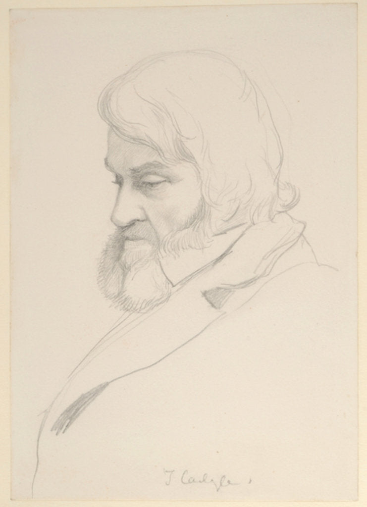 Detail of Portrait of Thomas Carlyle, c.1875 by George 9th Earl of Carlisle Howard