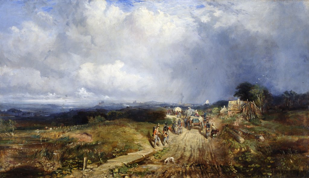 Detail of Baggage Wagons Approaching Carlisle, 1849 by Samuel Bough