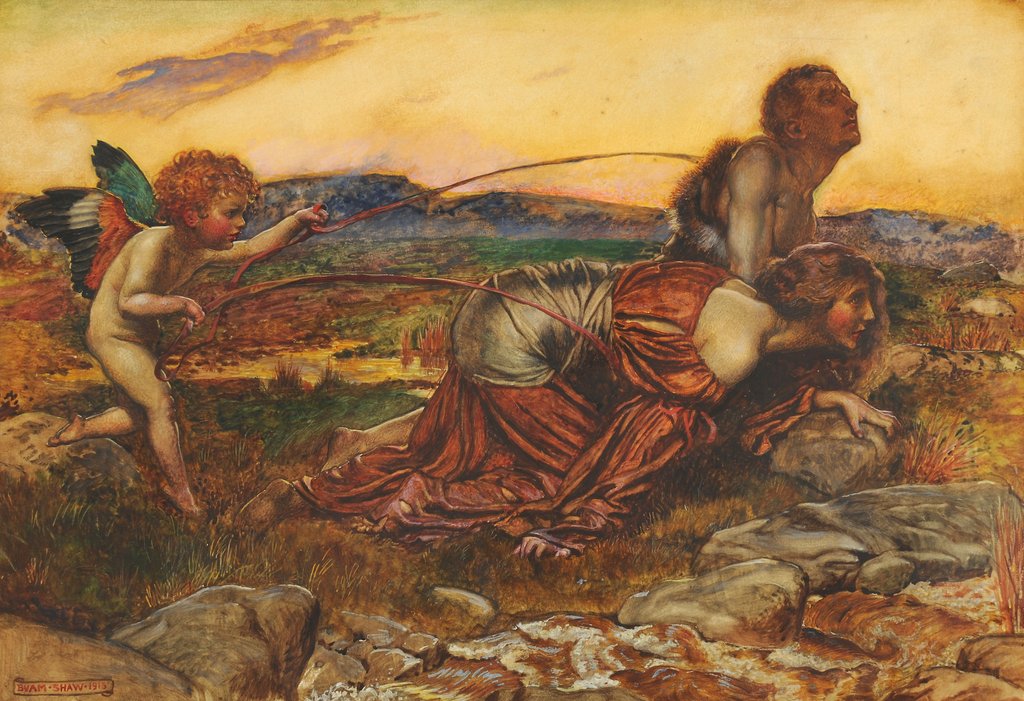 Detail of Cupid Driving the Lovers, 1913 by John Byam Liston Shaw