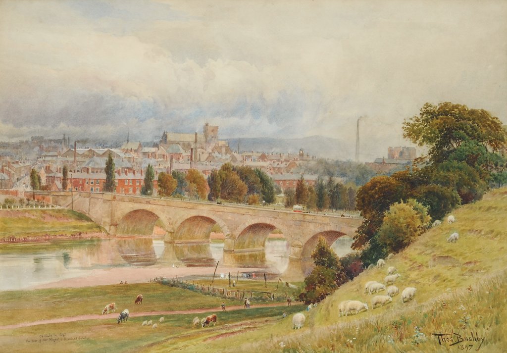 Detail of Carlisle from Rickerby Park in the Year of Her Majesty's Diamond Jubilee, 1897 by Thomas Bushby