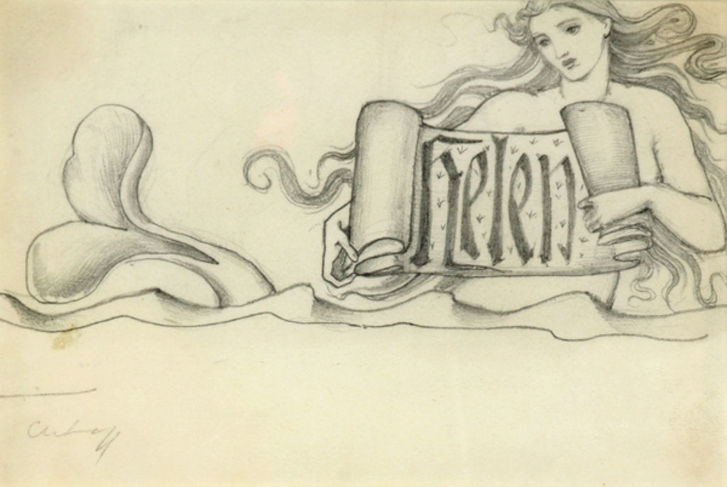 Detail of Study for Helen, c.1880 by Edward Coley Burne-Jones