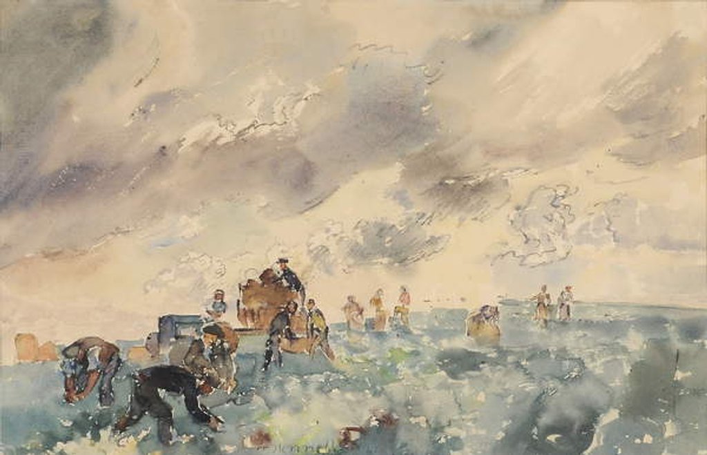 Detail of Potato Pickers, 1941 by Thomas Barclay Hennell