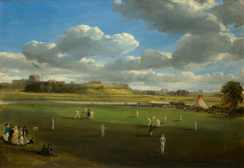 Detail of Cricket Match at Edenside, Carlisle, c.1844 by Samuel Bough