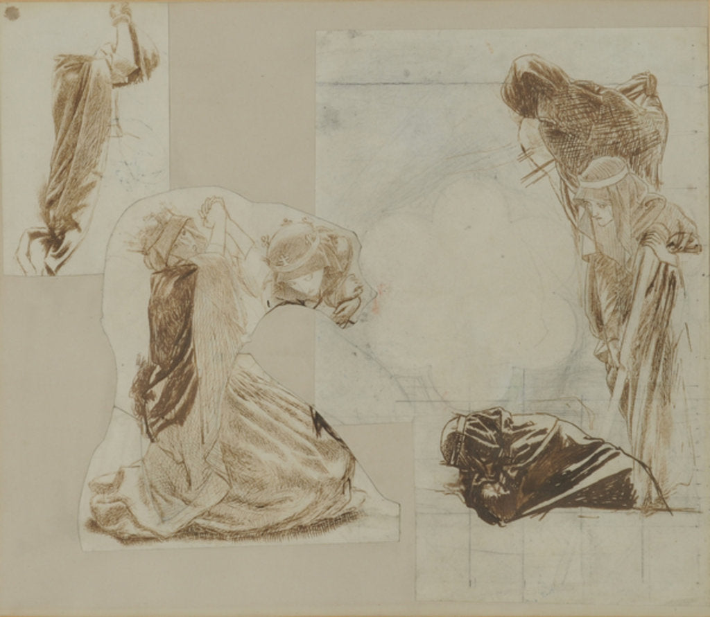 Detail of The Queens in the Barge, 1857 by Arthur Hughes