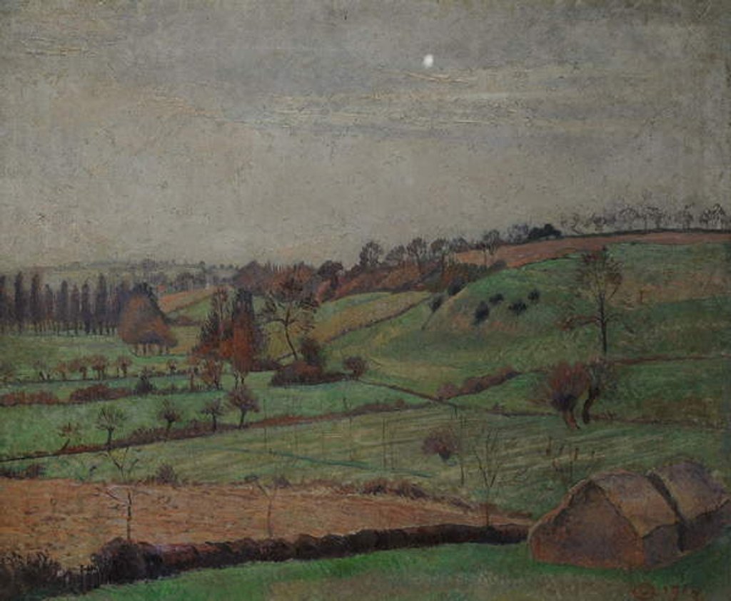 Detail of The Valley, Duton Hill, Elsenham, Essex, 1915 by Lucien Pissarro