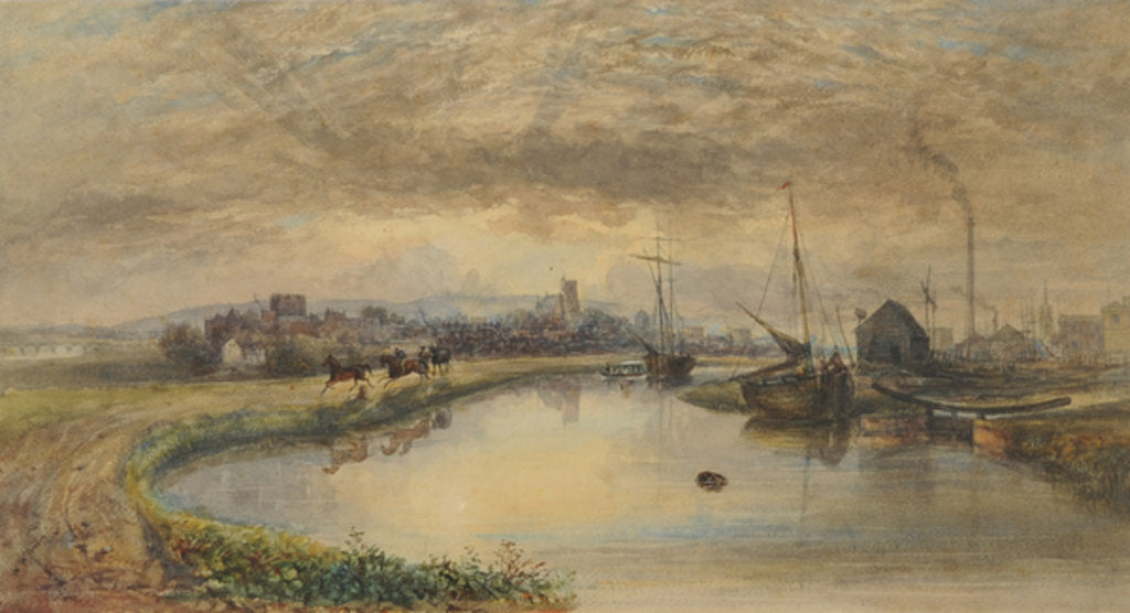 Detail of Early Morning - Carlisle from the Canal, 1842-66 by William Henry Nutter