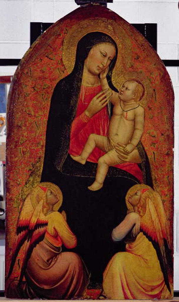 Detail of Virgin and Child with Two Angels by Jacopo di Cione