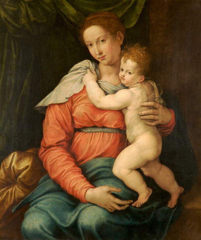 Detail of Virgin and Child Before a Green Curtain by Girolamo Siciolante