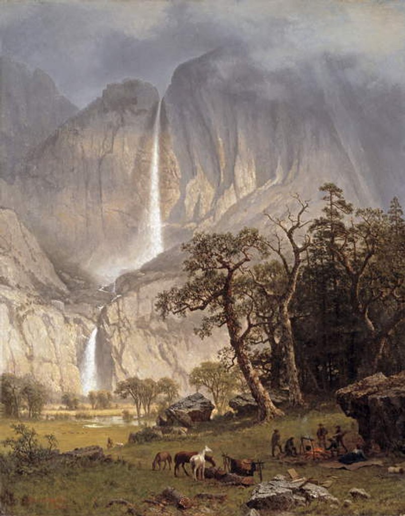 Detail of Cho-looke, the Yosemite Fall, 1864 by Albert Bierstadt