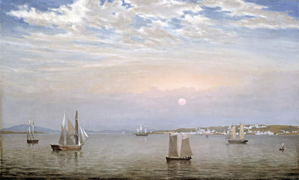Detail of Castine Harbor and Town, 1851 by Fitz Henry Lane