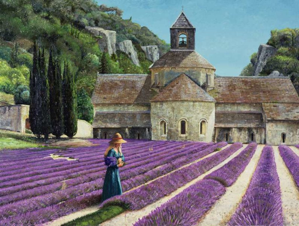 Detail of Lavender Picker, Abbaye Senanque, Provence by Trevor Neal