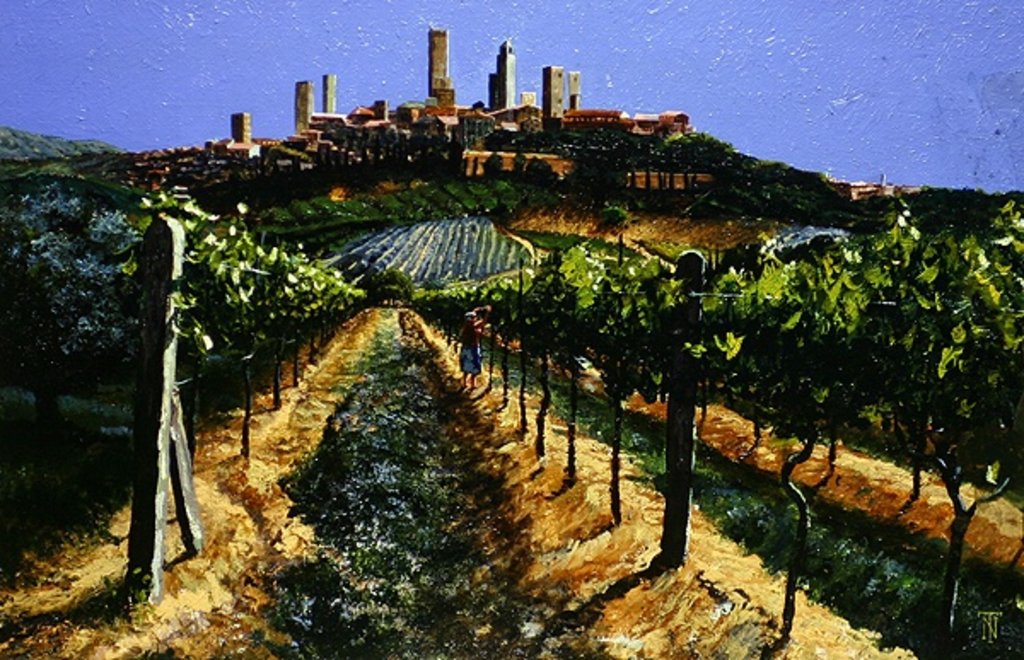 Detail of Grape Vines, San Gimignano, Tuscany, 1998 by Trevor Neal