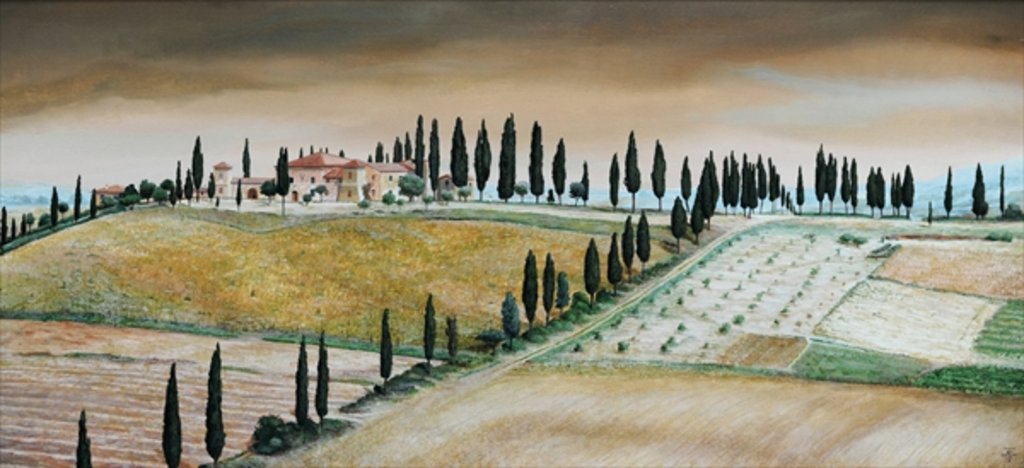 Detail of Villa on Hill, Tuscany, 2001 by Trevor Neal