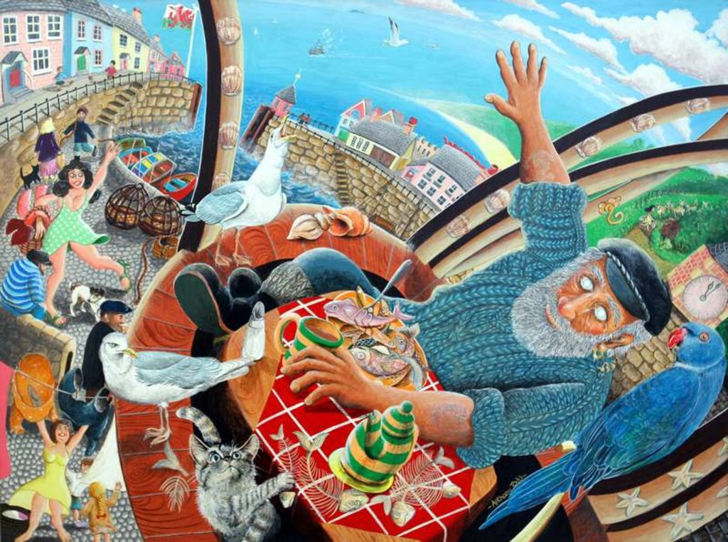 Detail of Captain Cat blindly sees the village life go by, 2005 by Tony Todd