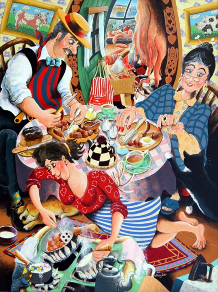 Detail of Mr. Beynon the butcher his wife Mrs Beynon and Lilly the treasure, 2005 by Tony Todd