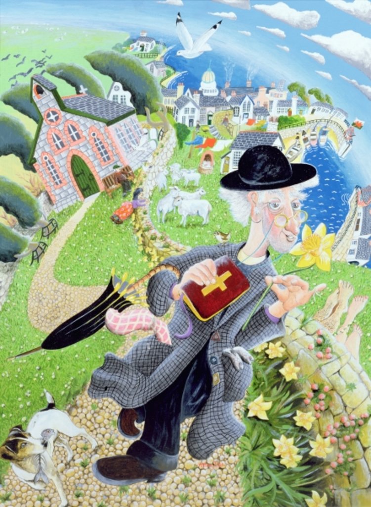 Detail of Parson Eli Jenkins offers up a prayer to all and sundry, 2007 by Tony Todd