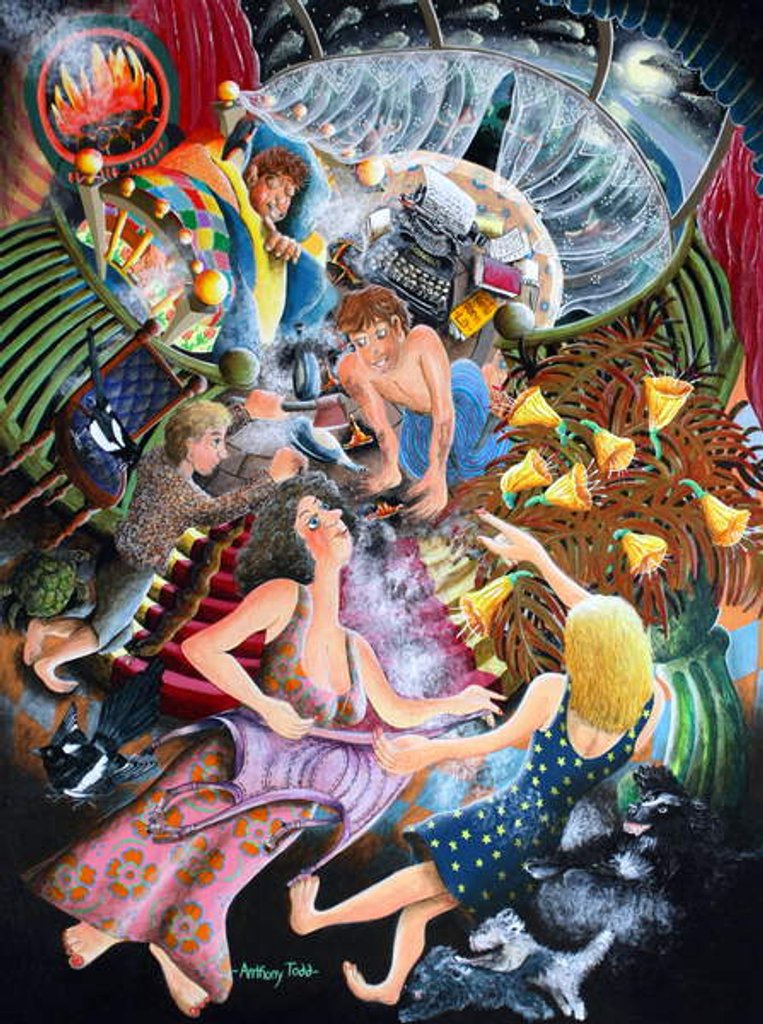 Detail of Fire at the Daffodil Yellow Villa by Tony Todd