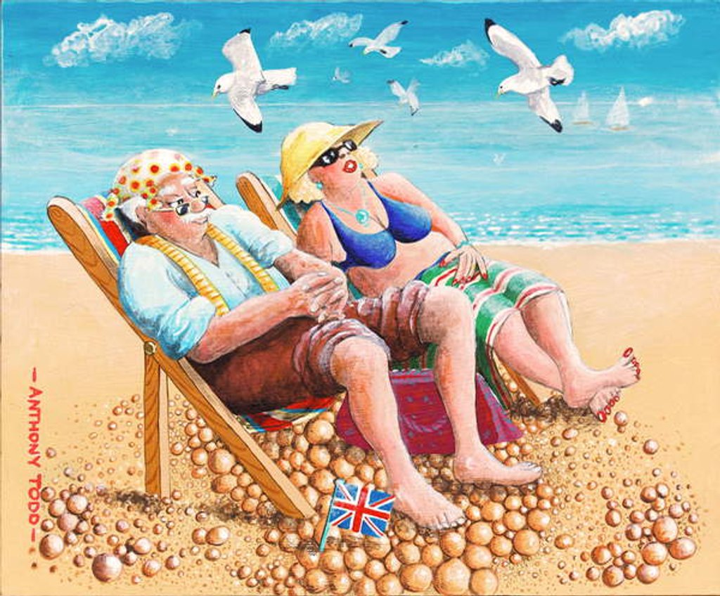 Detail of Uncle Albert and Amanda on a day trip to Worthing by Tony Todd