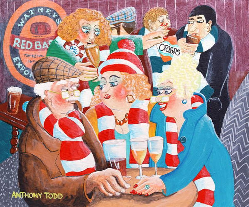 Detail of Uncle Albert and the girls meet at the 'Butchers Arms' for a quick drink before the Match by Tony Todd