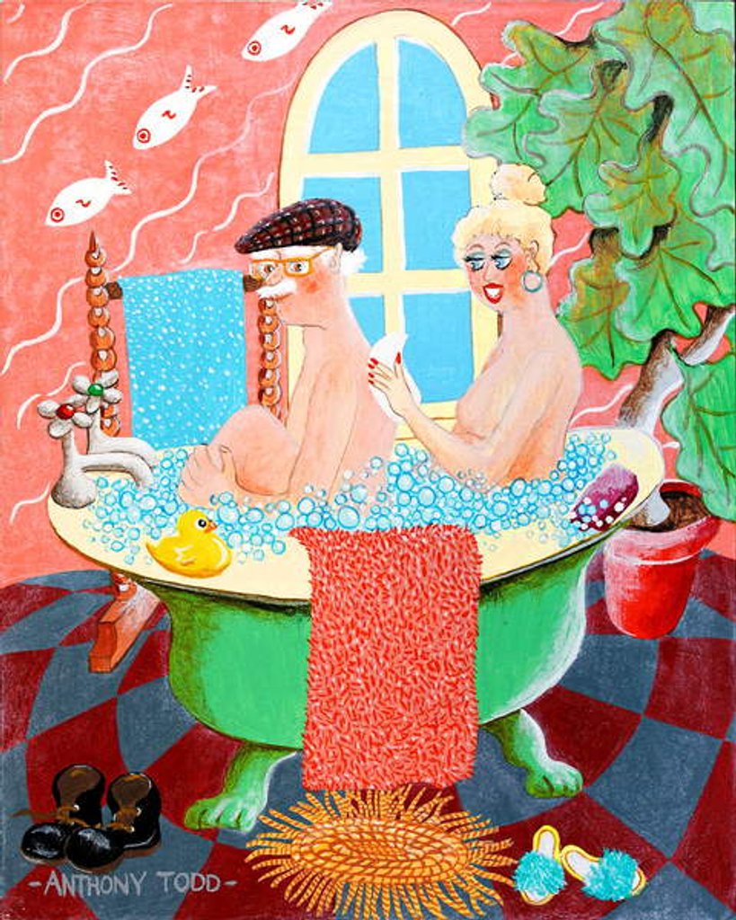 Detail of Amanda tries out her new Honeysuckle and Rose soap on Uncle Albert by Tony Todd