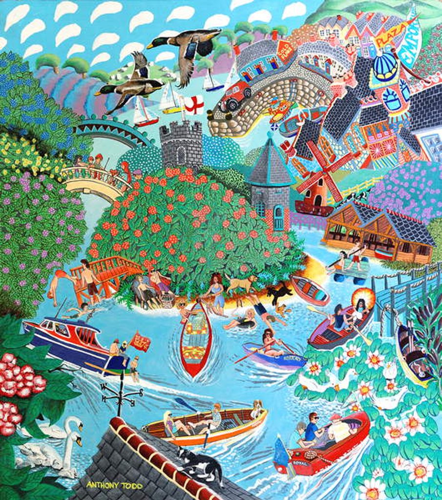 Detail of Ducks over the River by Tony Todd