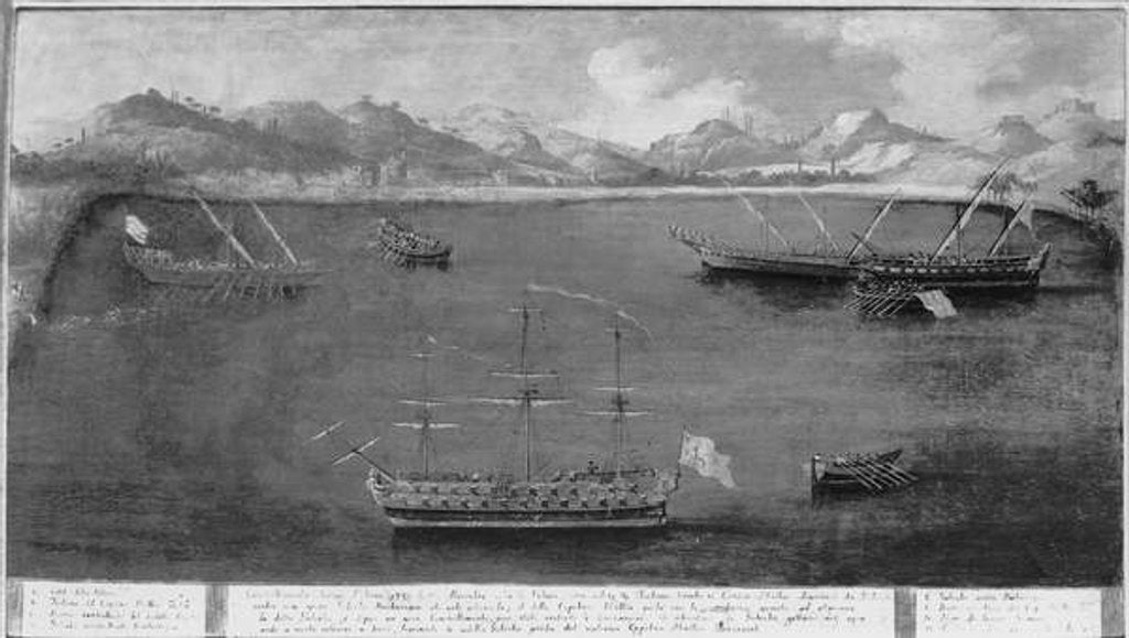 Detail of One of the Naval Exploits of the Famous Sailor, Mattio Ivanovich da Dobrota, c.1730 by Italian School