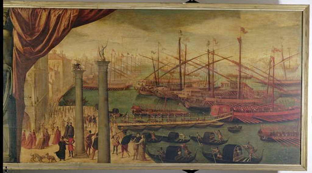 Detail of Recruitment of Venetian troops on the Molo, c.1562 by Gian Battista Angolo del Moro