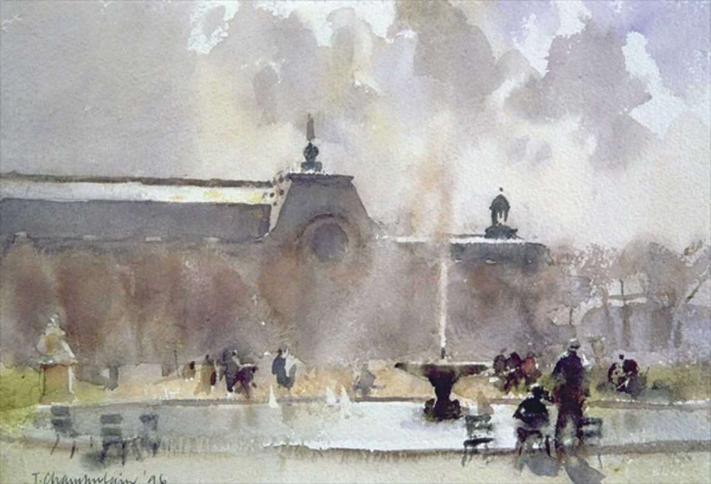 Detail of Breezy Day, Tuilleries Gardens, 1996 by Trevor Chamberlain