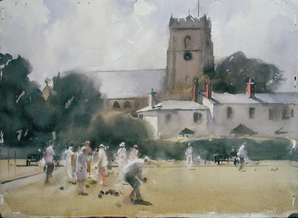 Detail of Bowls Match, Sidmouth by Trevor Chamberlain